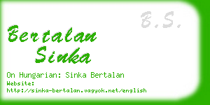 bertalan sinka business card